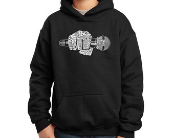 Boy's Word Art Hooded Sweatshirt -  90's Rappers