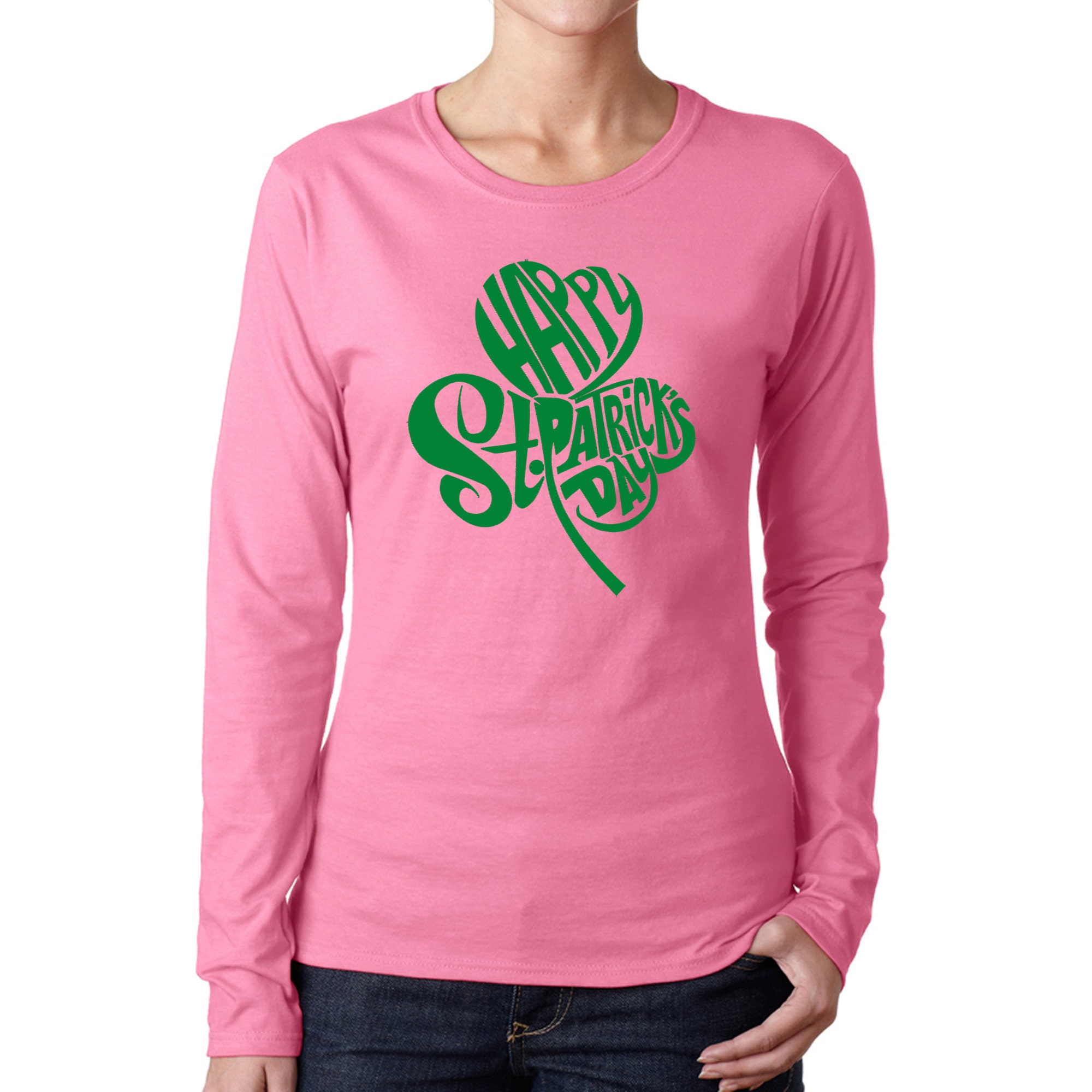 売れ筋商品|||エルエーポップアート Tシャツ トップス レディース Women's St. Patrick's Day Shamrock Word Art V-neck T-shirt Black 71G5GtqQUfL.jpg