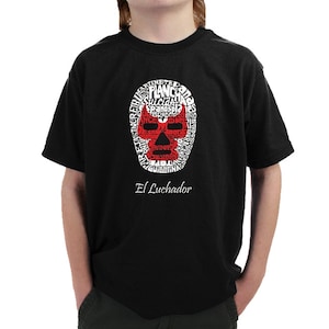 Boy&#39;s T-shirt - Mexican Wrestling Mask - Created using different Mexican wrestling moves