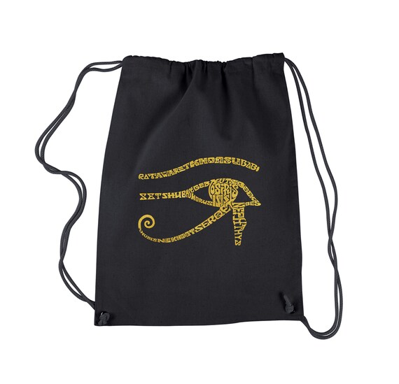 Egyptian Drawstring Backpack Eye of Horus Drawstring Bag - Ancient Egypt Gym Sackpack for  main image 4