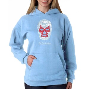 Women&#39;s Hooded Sweatshirt - Created using different Mexican wrestling moves Mask
