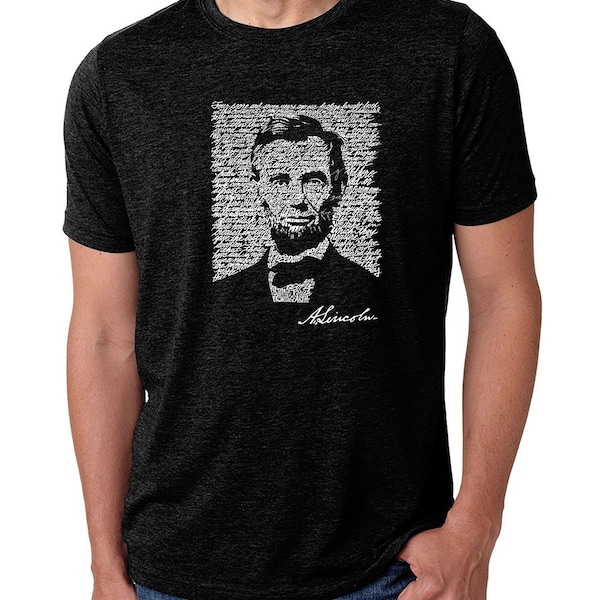 Men's Premium Blend Word Art T-shirt - Abraham Lincoln - Gettysburg Address