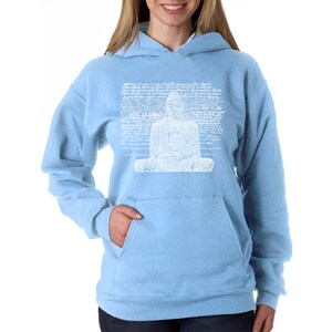 Women&#39;s Hooded Sweatshirt - Zen Buddha Created using 50 popular Zen Inspirational Quotes