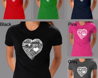 Women's T-shirt - Created using the word Love in 44 Different Languages