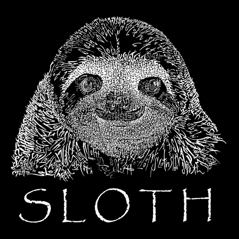 Men/'s Word Art Sleeveless T-shirt Sloth