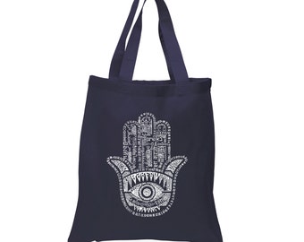 Bolsa de bolso pequeño - Hamsa creado usando la palabra "Proteger" en diferentes idiomas