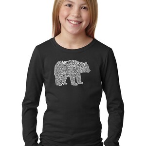 Girl&#39;s Word Art Long Sleeve - Bear Species