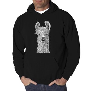Men&#39;s Word Art Hooded Sweatshirt - Llama