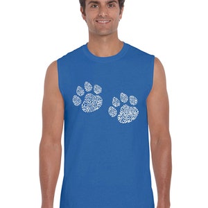 Men's Sleeveless Shirt Meow Cat Prints Cat Paw Created out of the Word Meow image 4