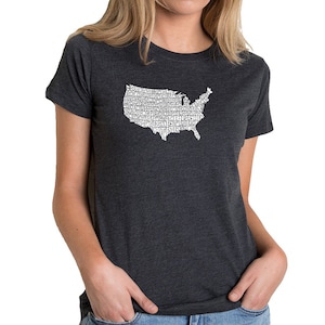 Women&#39;s Premium Blend Word Art T-shirt - The Star Spangled Banner