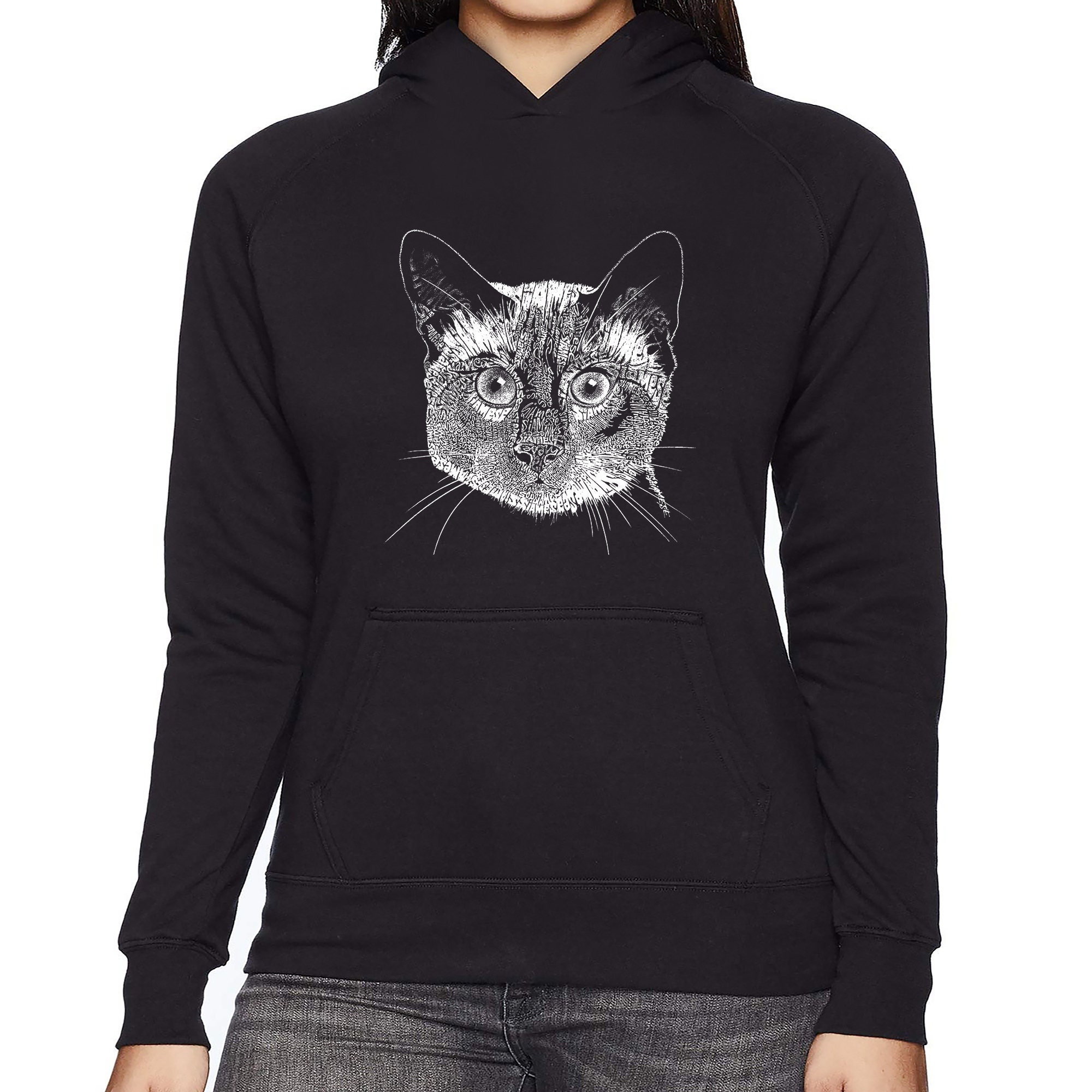 売れ筋商品|||エルエーポップアート カットソー トップス レディース Women's Crewneck Word Art Siamese Cat Sweatshirt Top Black Women's Word Art Crewneck Sweatshirt - Siamese Cat - Walmart.com