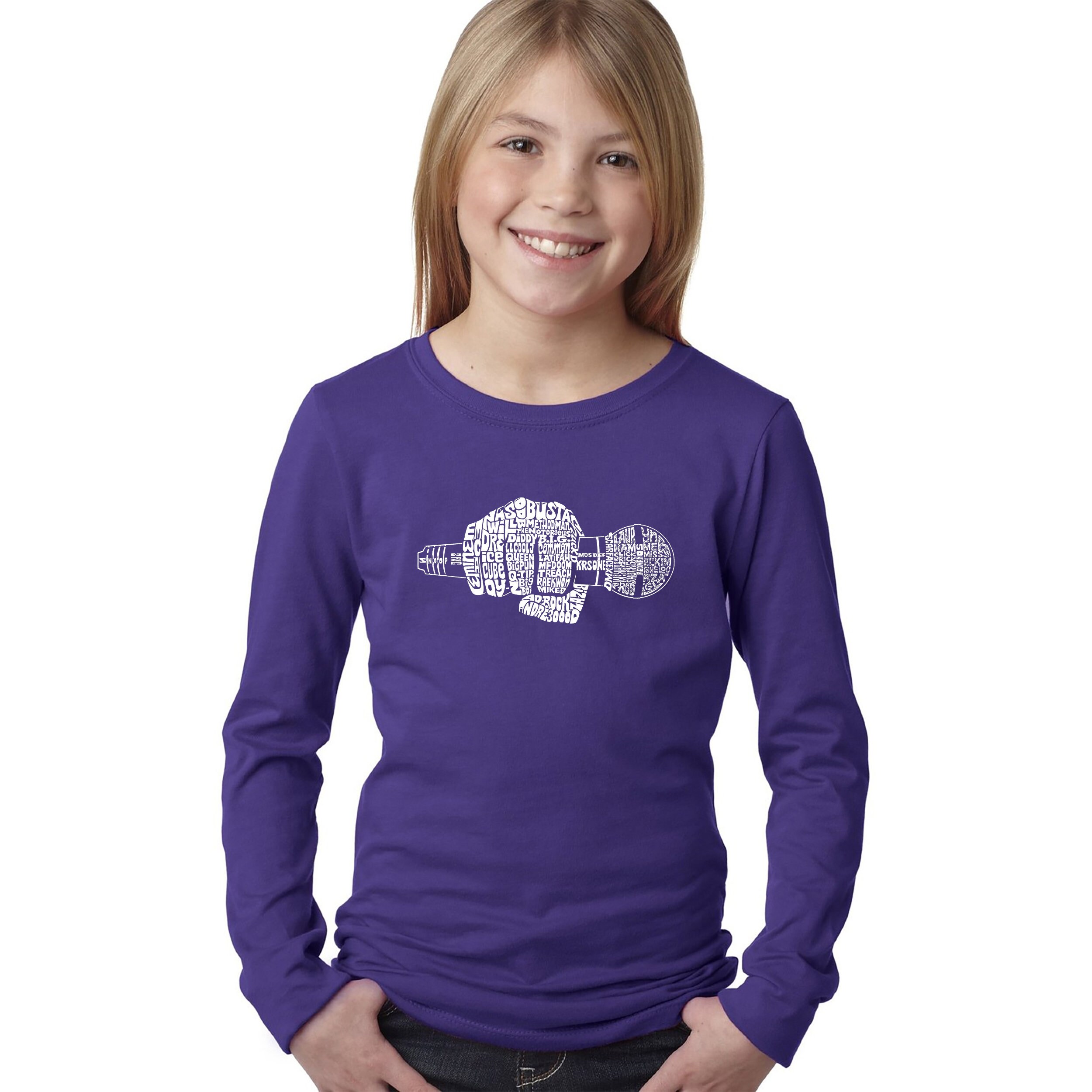 Girl's Word Art Long Sleeve T-shirt - 90's Rappers - Etsy, image size:2500x2500