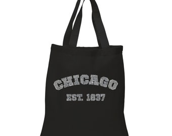 Small Tote Bag - Chicago 1837 Created using the names of Chicago Neighborhoods