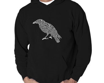Men's Hooded Hooded Sweatshirt - Created Using the First Few Lines from Edgar Allen Poe’s The Raven