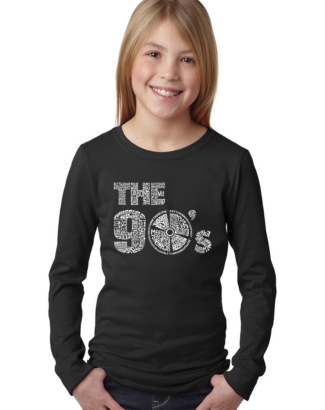 Girl's Word Art Long Sleeve 90S