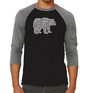 Men&#39;s Raglan Baseball Word Art T-shirt - Bear Species