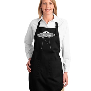 LA Pop Art &quot;Word Art&quot; Full Unisex Apron- Flying Saucer UFO