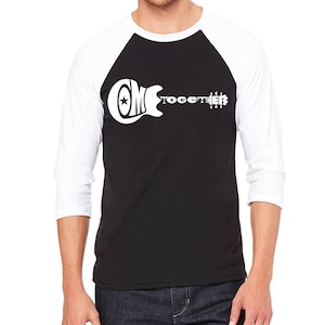 Men&#39;s Raglan Baseball Word Art T-shirt - Come Together