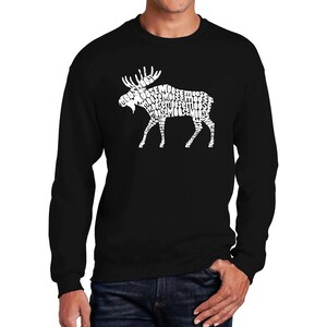 Men&#39;s Word Art Crewneck Sweatshirt -  Moose