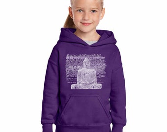 Girl's Hooded Sweatshirt - Zen Buddha Created using 50 popular Zen Inspirational Quotes