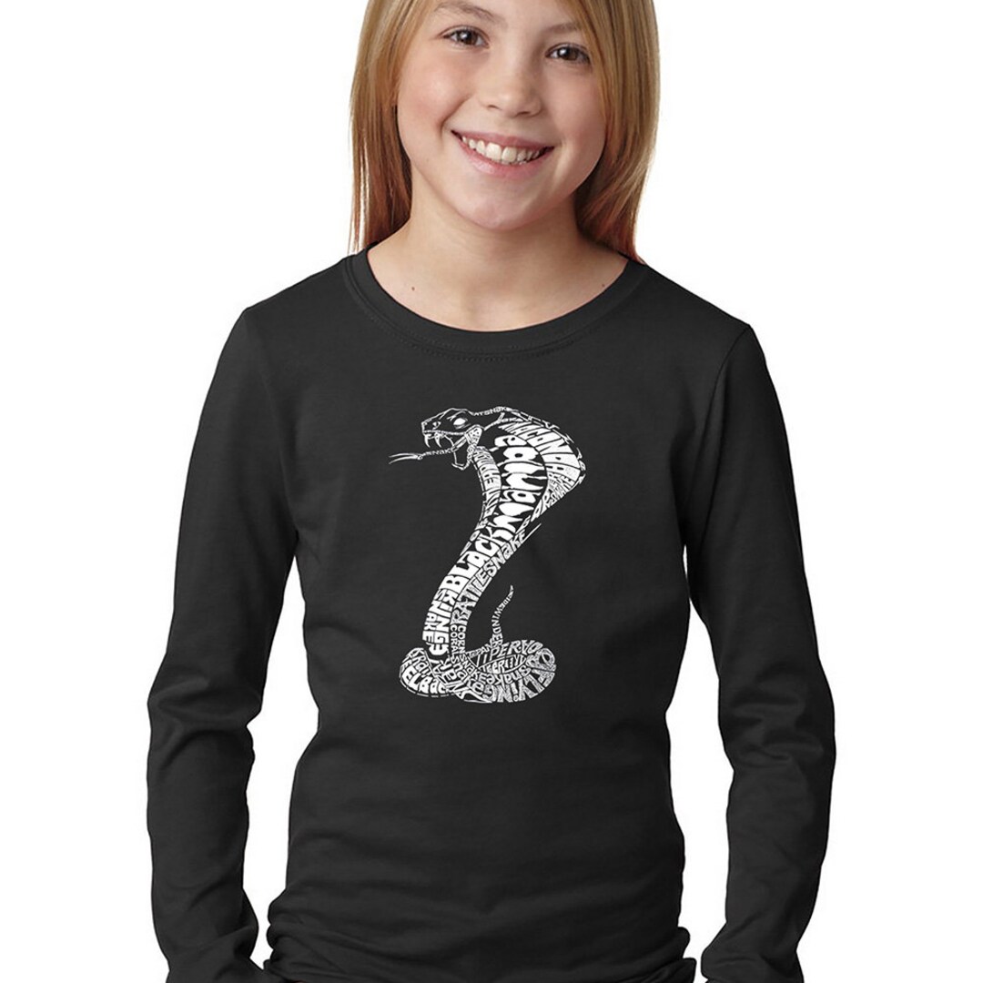 Girl's Long Sleeve T-shirt - Cobra Created Out of Popular Snake