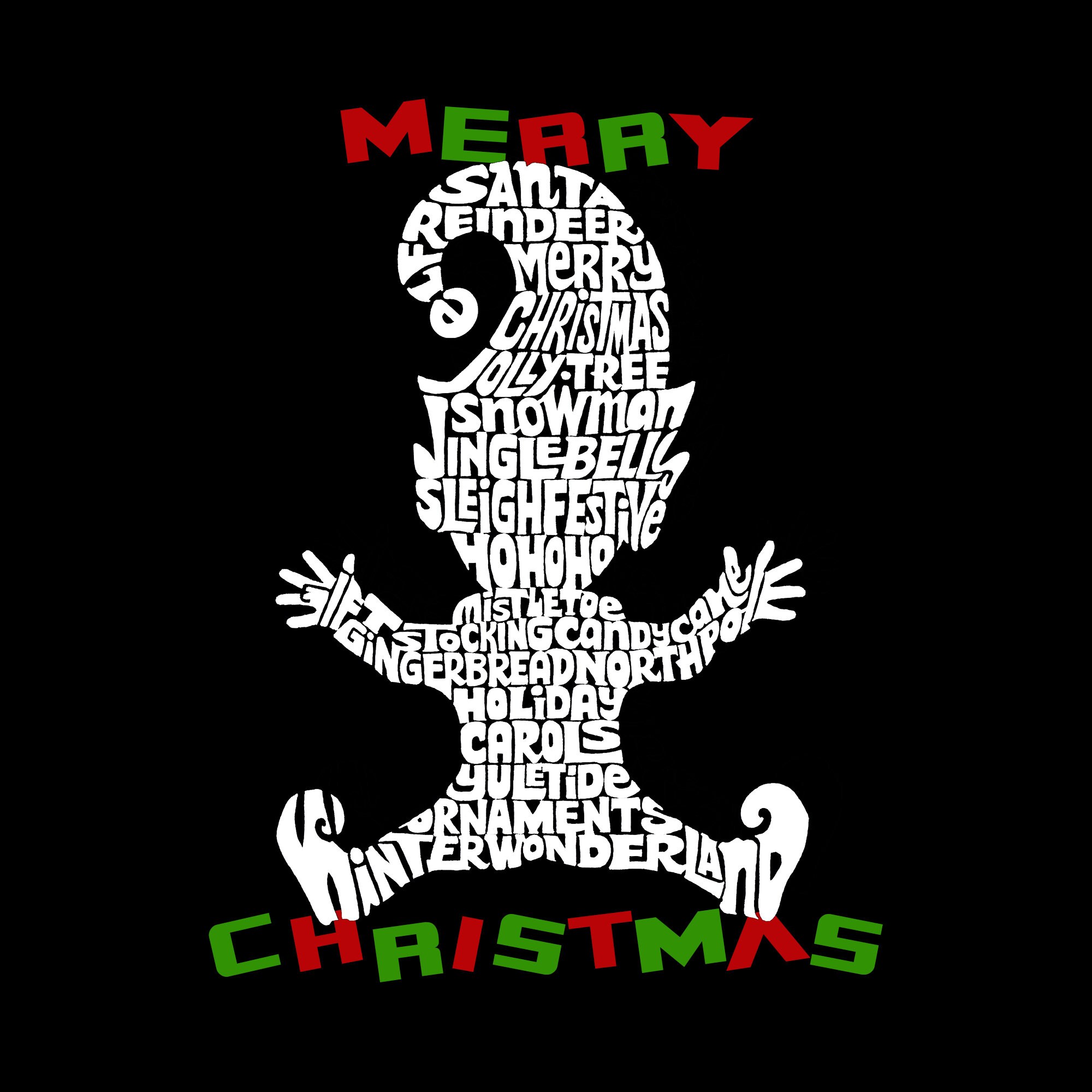 LA Pop Art Women's Word Art Hooded Sweatshirt - Christmas