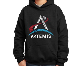 Boy's Word Art Hooded Sweatshirt -  NASA Artemis Logo