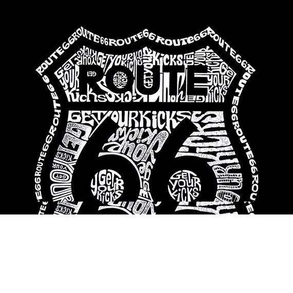 Men's Premium Blend Word Art T-shirt - Get Your Kicks on Route 66