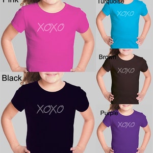 Girl's T-shirt Created using the words Hugs & Kisses XOXO image 1