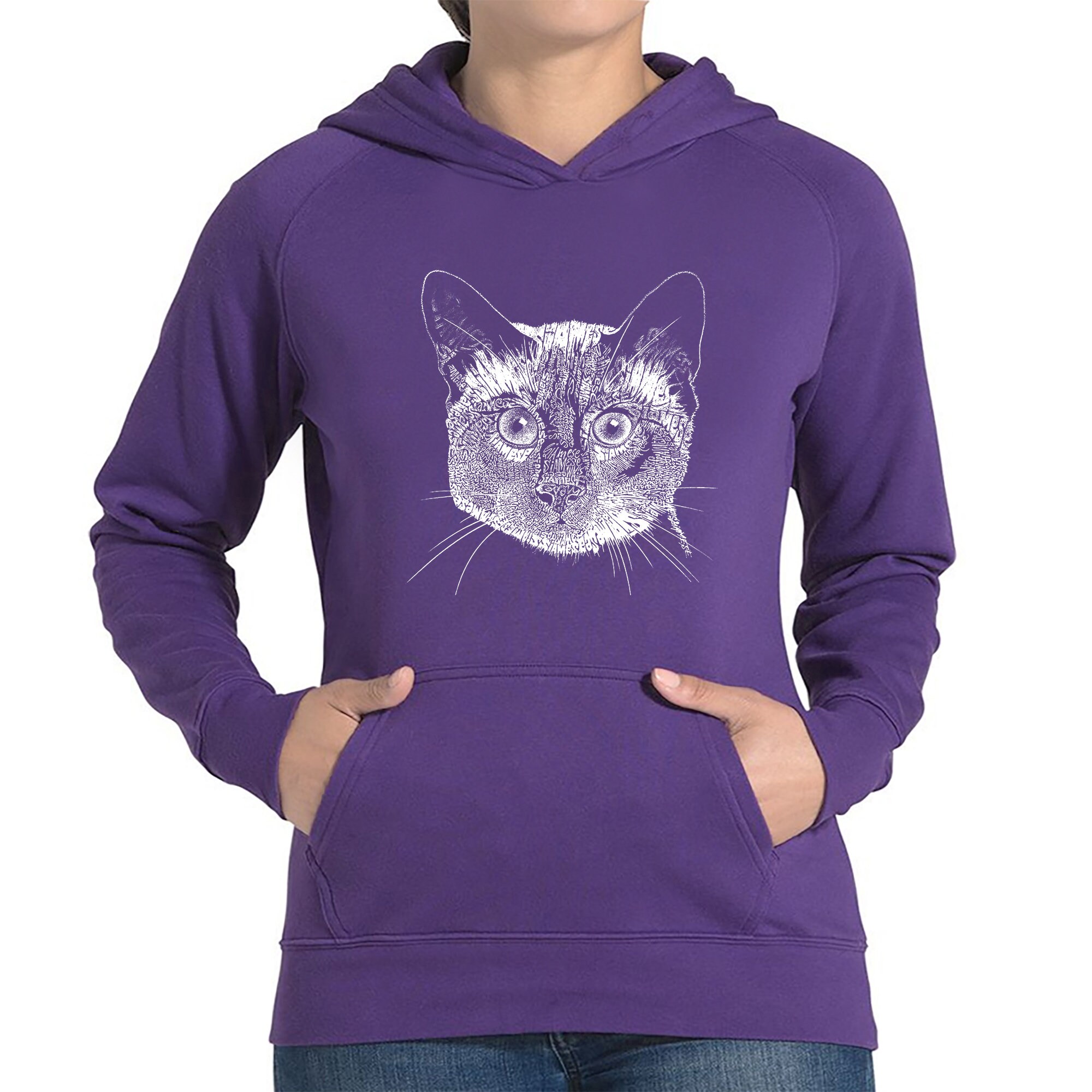 売れ筋商品|||エルエーポップアート カットソー トップス レディース Women's Crewneck Word Art Siamese Cat Sweatshirt Top Purple Siamese Cat - Girl's Word Art Crewneck Sweatshirt – LA Pop Art