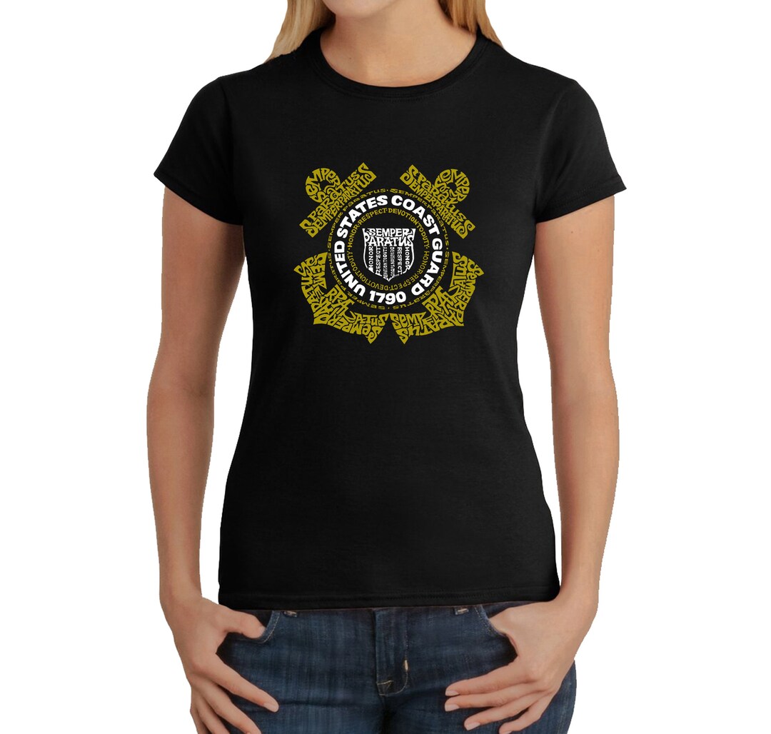Women's Word Art T-shirt Coast Guard - Etsy