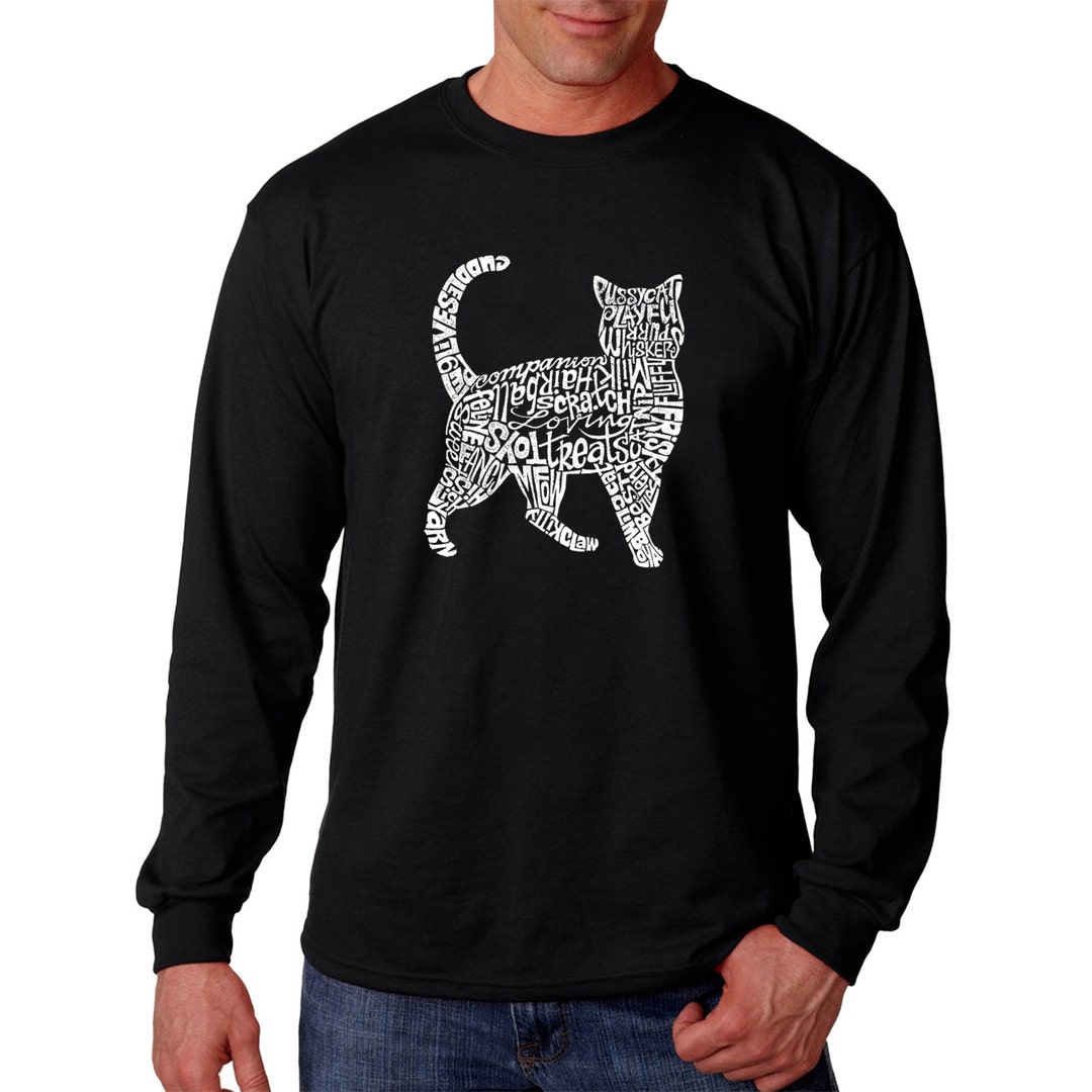 Men's Long Sleeve T-shirt Cat Created Out of Cat Themed - Etsy