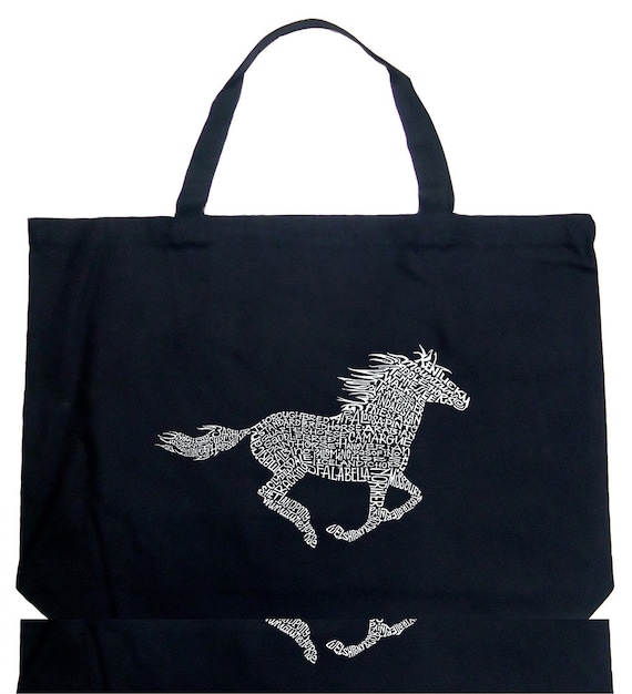 Large Tote Bag Mustang Created Using Popular Horse Breeds | Etsy