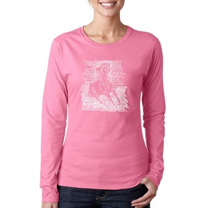 Women&#39;s Long Sleeve T-Shirt - Created Using Popular Horse Breeds