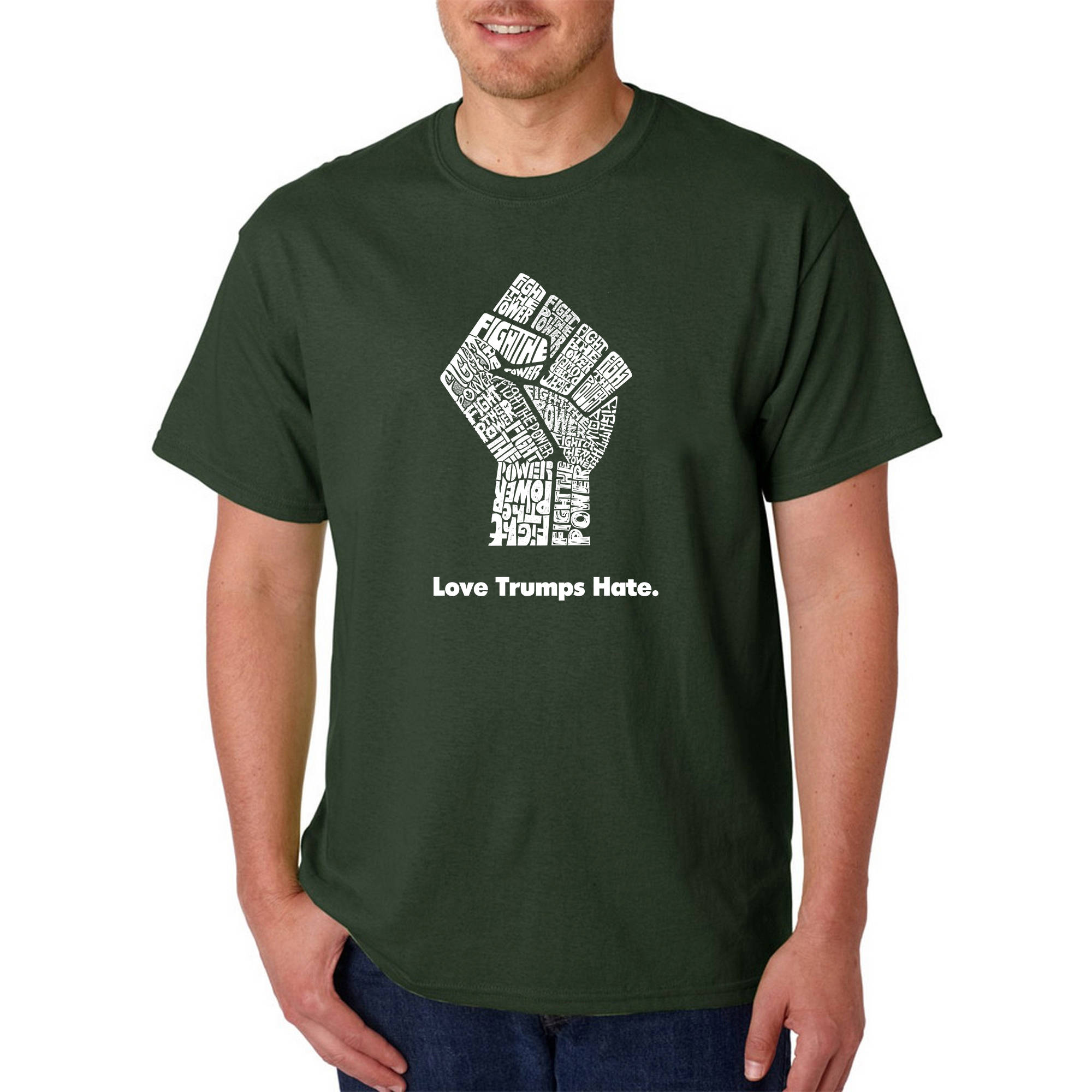 希少テストプレス S-WORD FIGHT FOR YOUR RIGHT Men's T-shirt - Created Using the Words Fight the Power and Love