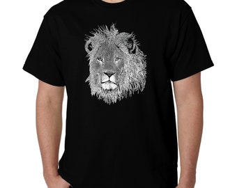 LA Pop Art Men's Word Art T-shirt - Lion