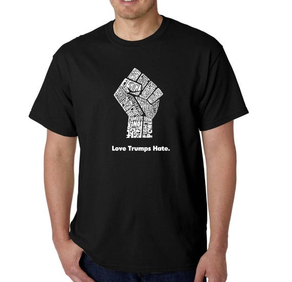 Men's T-shirt - Created Using the Words Fight the Power and Love