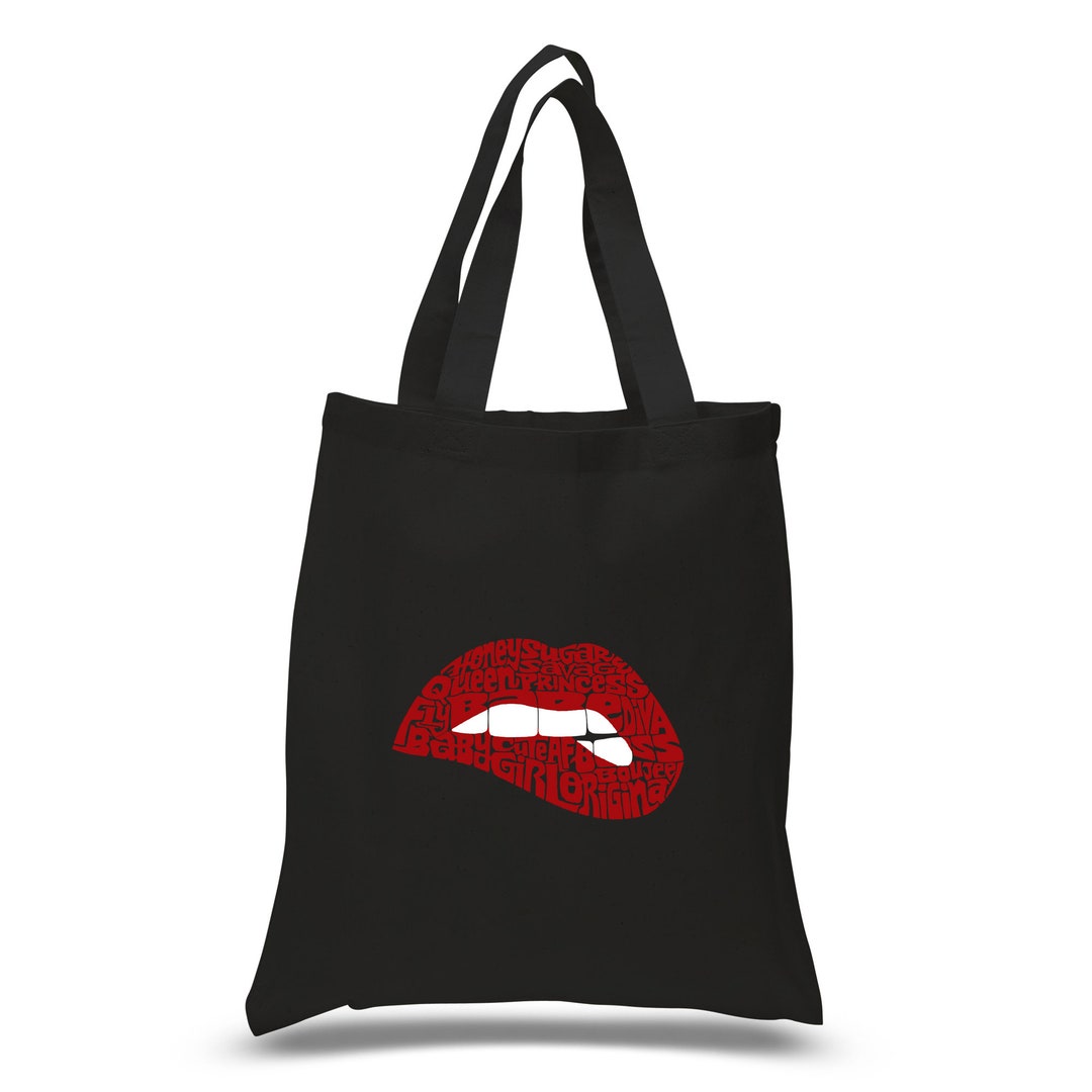 Small Word Art Tote Bag - Savage Lips - Etsy