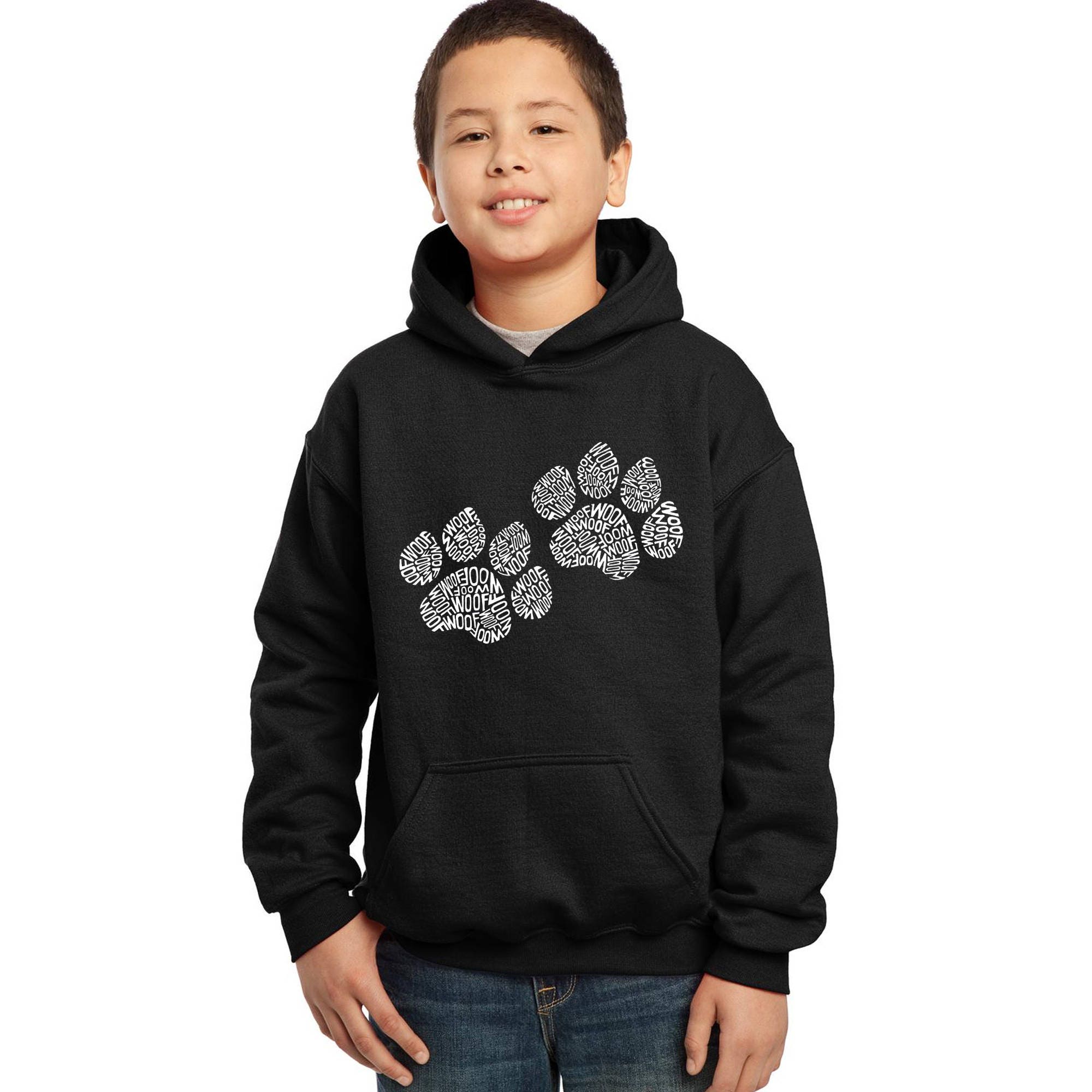 Boy's Hooded Sweatshirt Dog Paw Prints Created Out of - Etsy