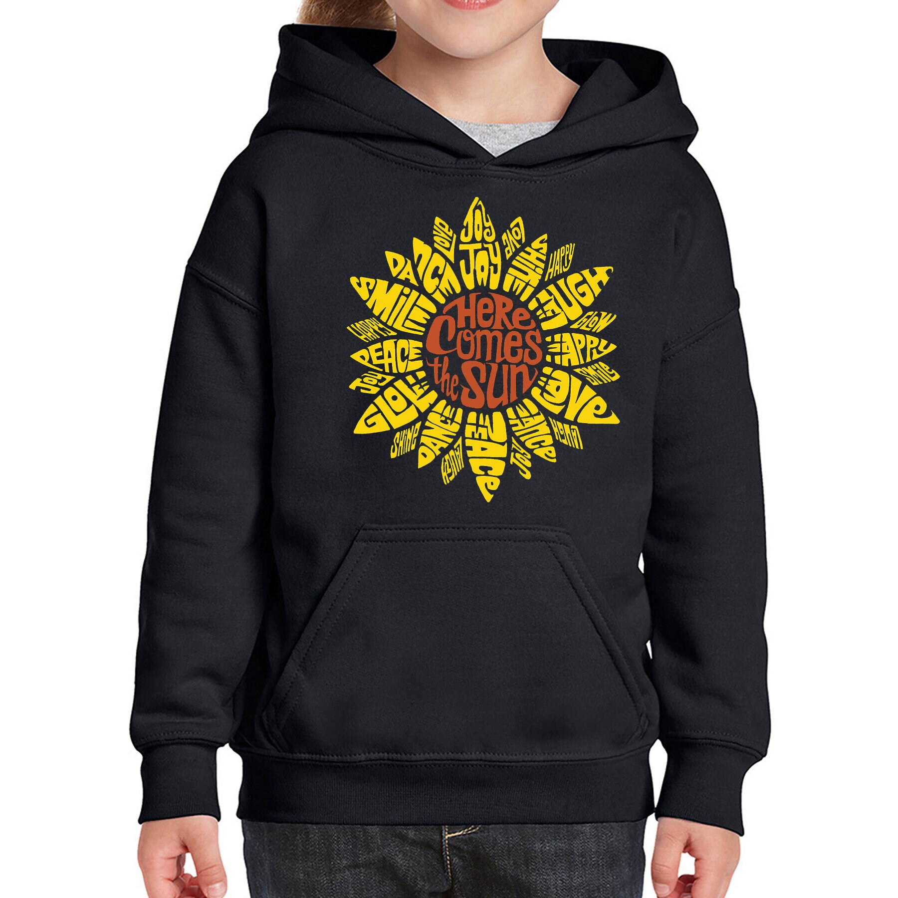 売れ筋商品|||エルエーポップアート カットソー トップス レディース Women's Sunflower Word Art Hooded Sweatshirt Purple LA Pop Art Girl's 