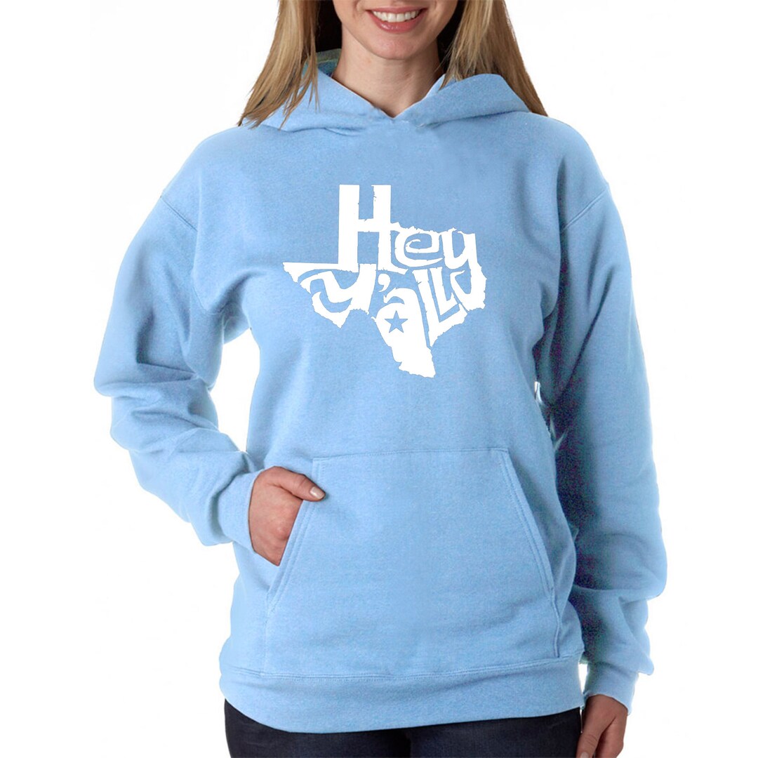 Women's Word Art Hooded Sweatshirt hey Yall - Etsy