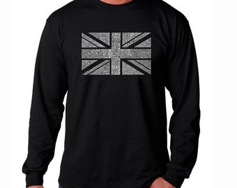 Men's Long Sleeve T-shirt - Union Jack - Created Using Major UK