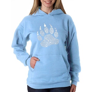 Women&#39;s Hooded Sweatshirt Types of Bears Created Using Different Species of Bears
