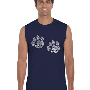 Men's Sleeveless Shirt Meow Cat Prints Cat Paw Created out of the Word Meow image 3