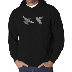 Men&#39;s Word Art Hooded Sweatshirt -  Hummingbird