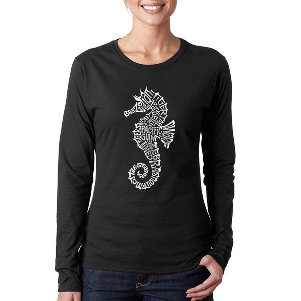 Women's Long Sleeve Created out of Popular Types of Seahorse