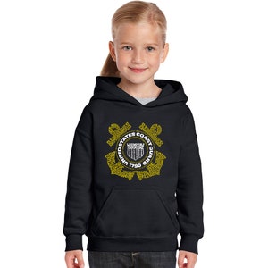 Girl&#39;s Word Art Hooded Sweatshirt - Coast Guard
