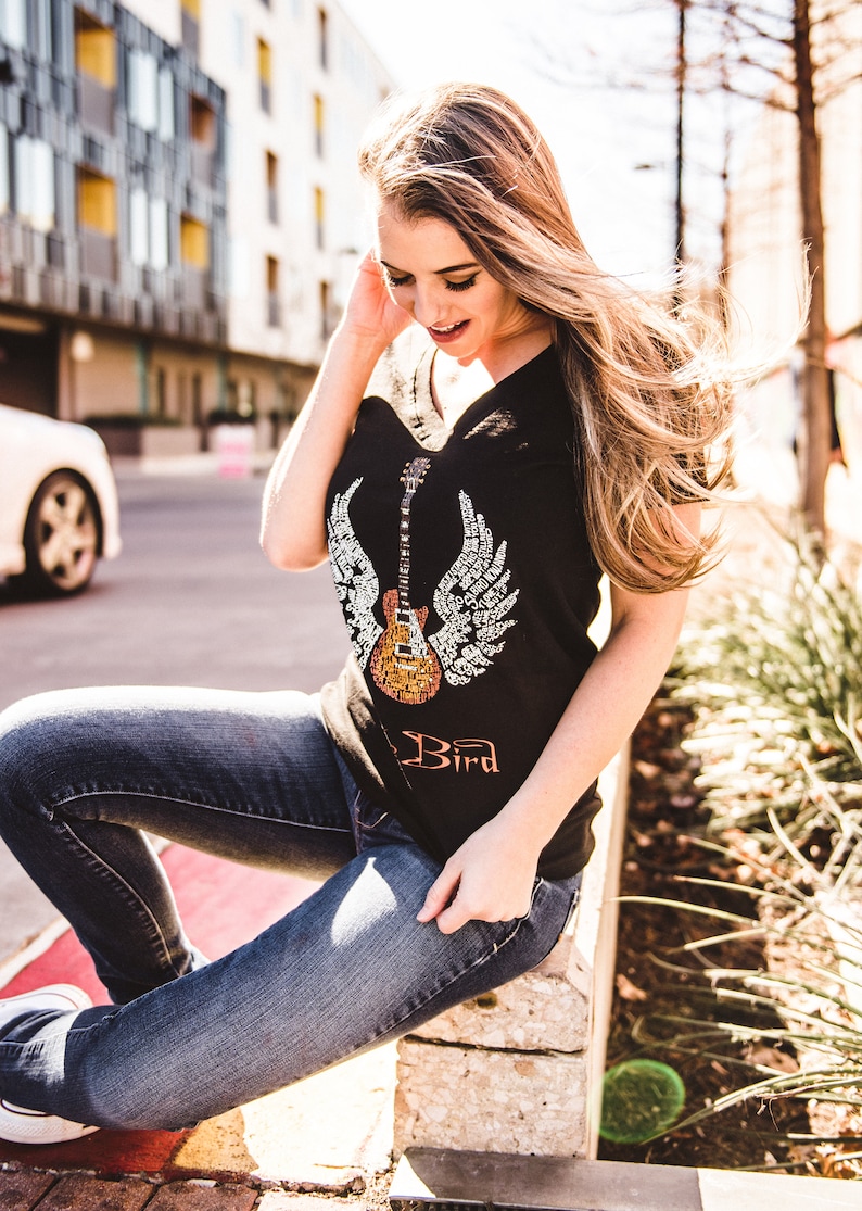 Women's Vneck Tshirts Created using rock's great Etsy