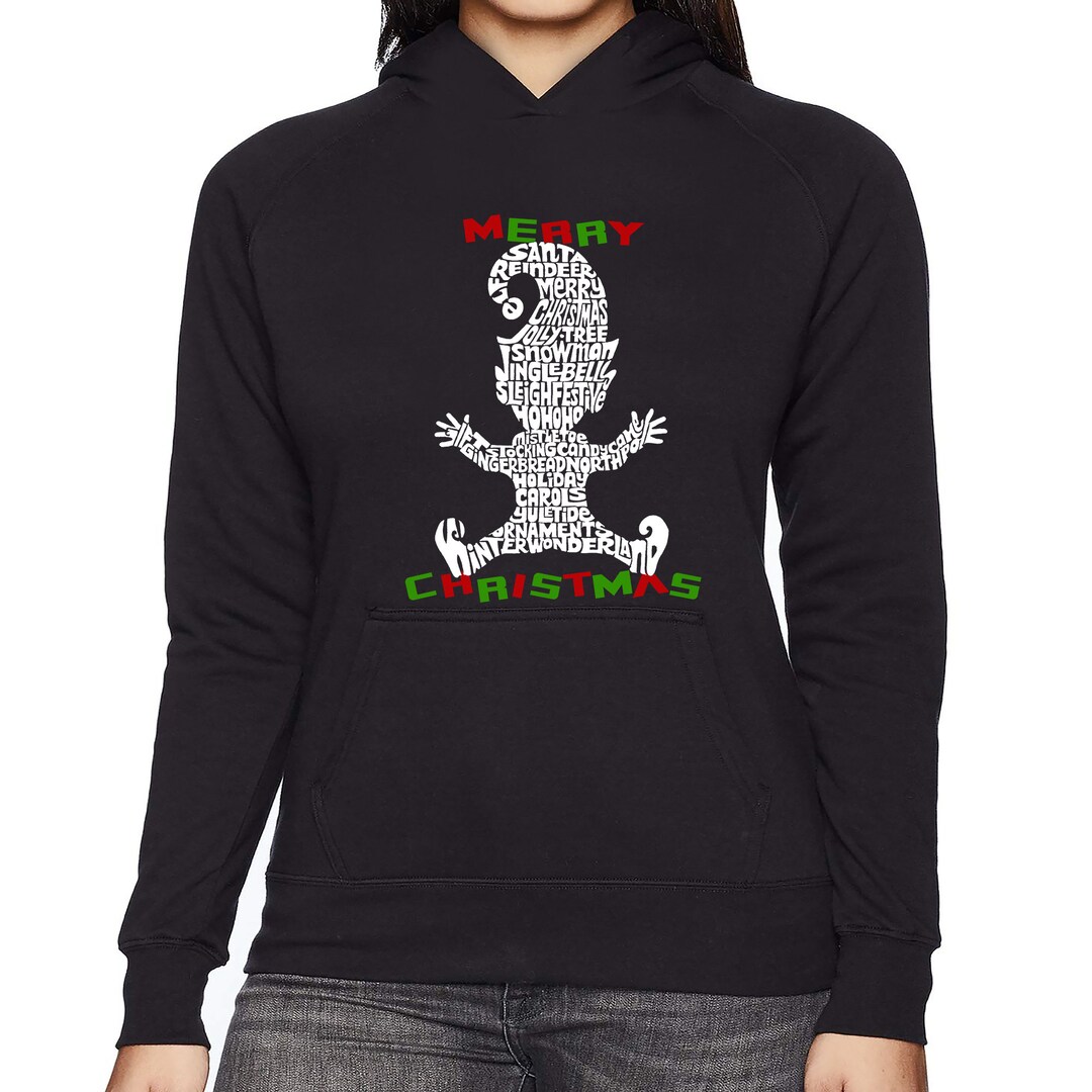 LA Pop Art Women's Word Art Hooded Sweatshirt - Christmas