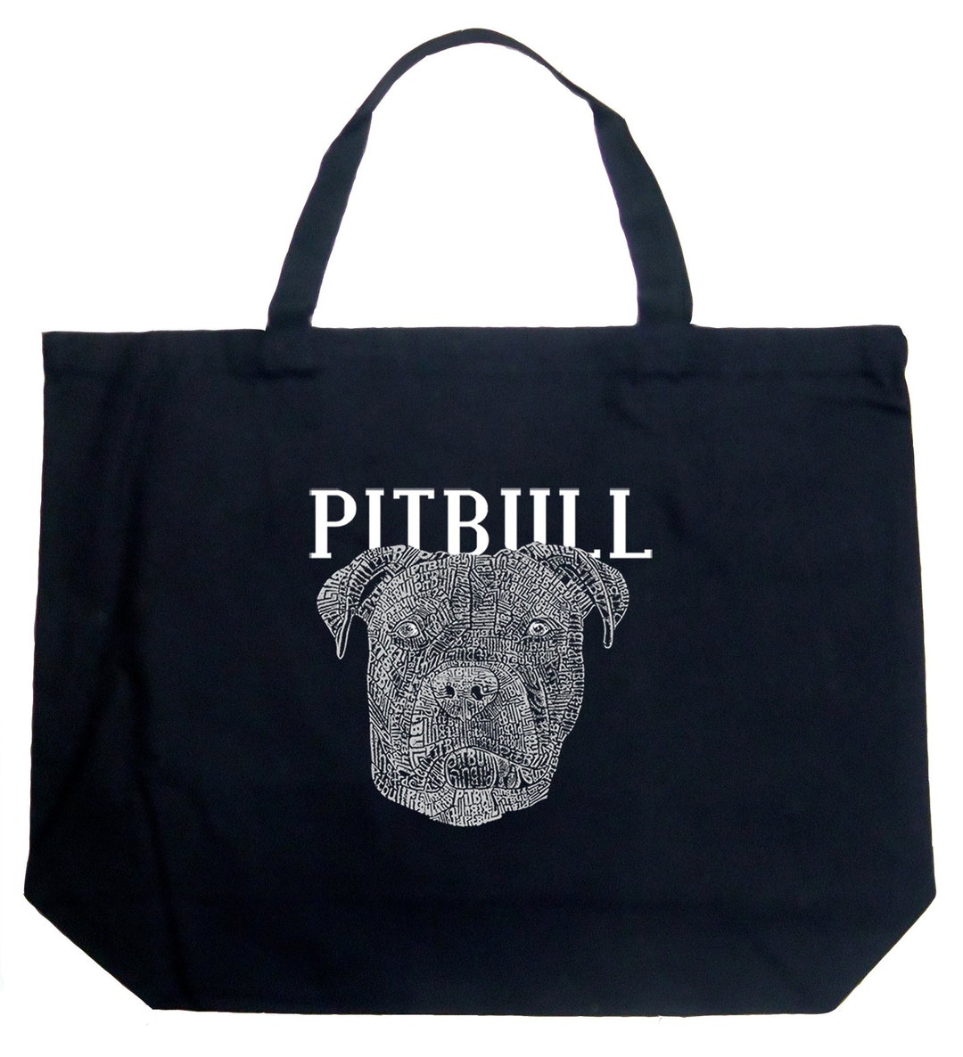 LA Pop Art Large Word Art Tote Bag Pitbull Face - Etsy